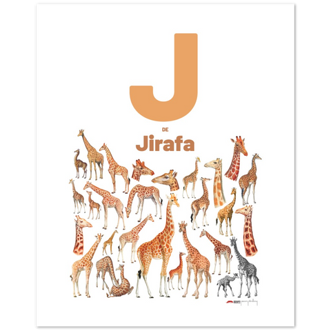J de Jirafa - a Spanish letter poster