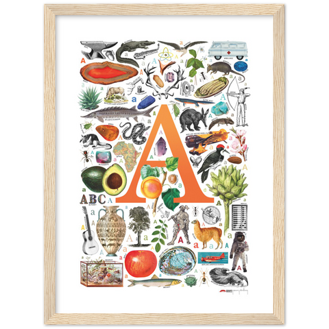 A is for Adventure - a poster with English A words