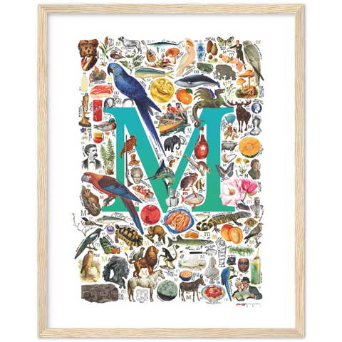 M is for Magical - a poster with English M words