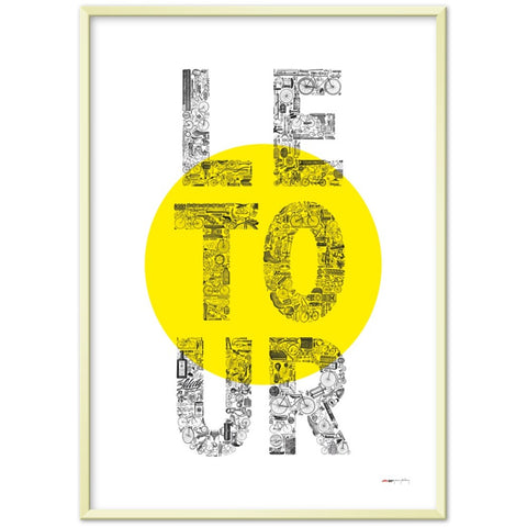 LE TOUR jaune - a Tour de France bicycle poster