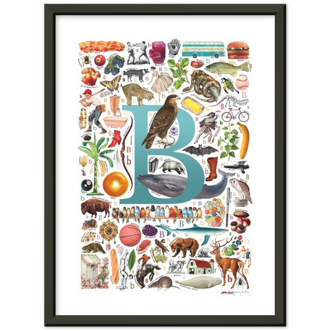 B is for Brave - a poster with English B words