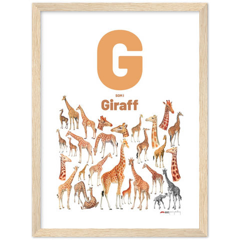 G som i Giraff - a Swedish letter poster