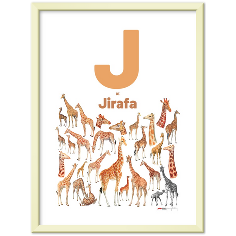 J de Jirafa - a Spanish letter poster