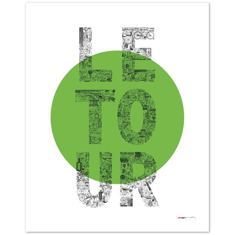LE TOUR vert - a Tour de France bicycle poster