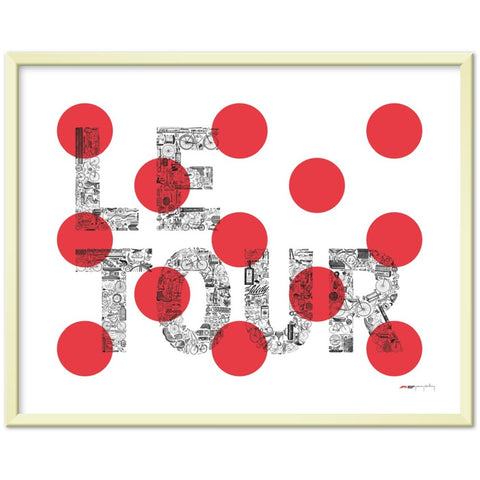 LE TOUR Pois Rouge - a Tour de France bicycle poster