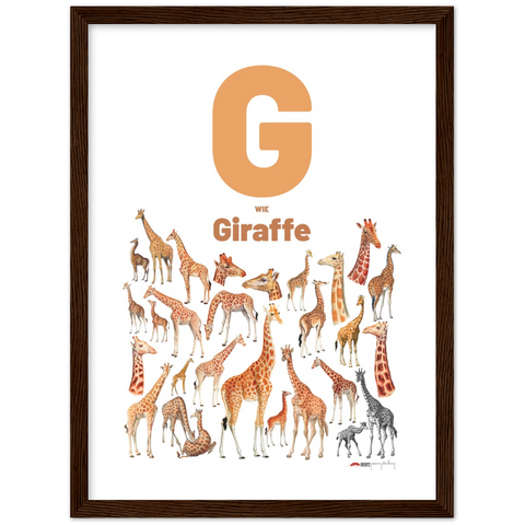 G wie Giraffe - a German letter poster