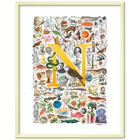 N is for Nature - a poster with English N words