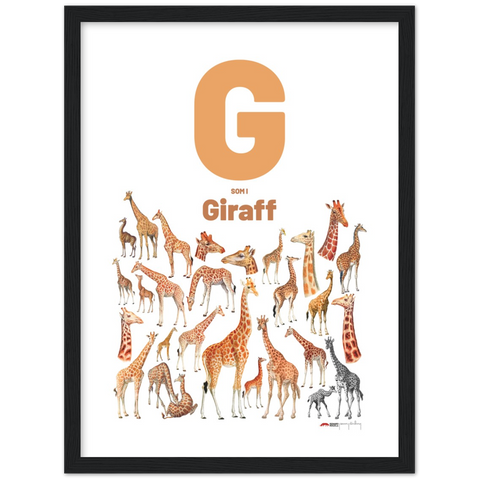 G som i Giraff - a Swedish letter poster