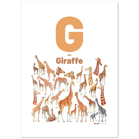 G wie Giraffe - a German letter poster