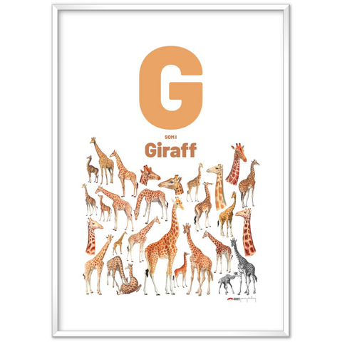 G som i Giraff - a Swedish letter poster