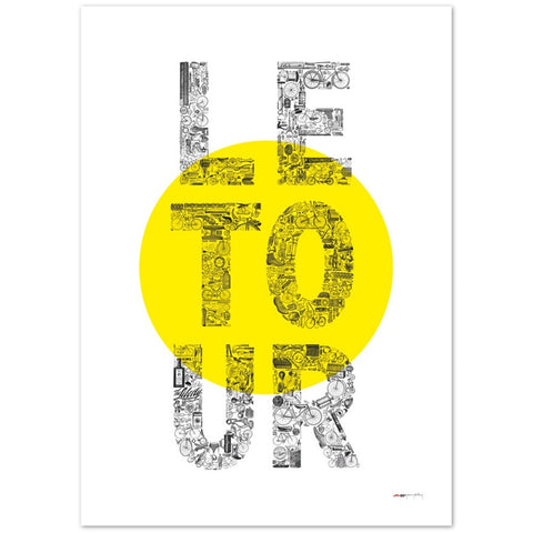 LE TOUR jaune - a Tour de France bicycle poster