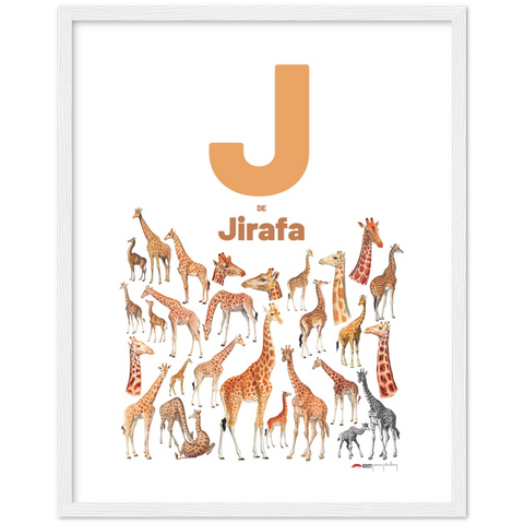 J de Jirafa - a Spanish letter poster