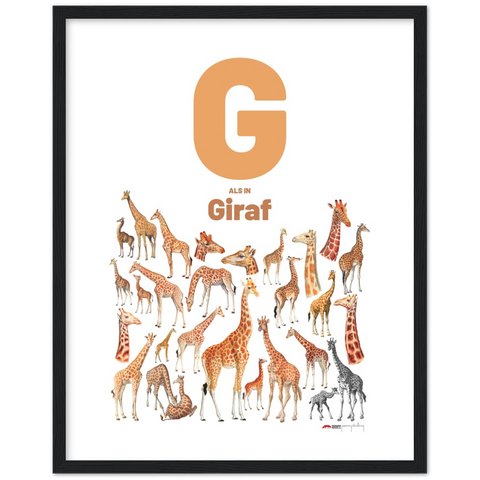 G als in Giraf - a Dutch letter poster