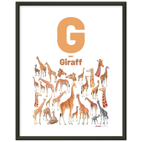 G som i Giraff - a Swedish letter poster