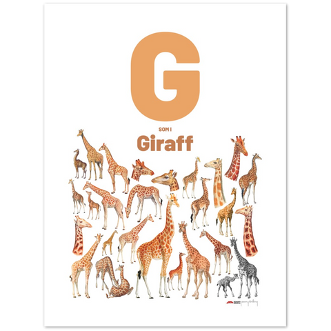 G som i Giraff - a Swedish letter poster