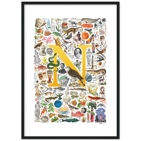 N is for Nature - a poster with English N words