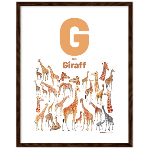 G som i Giraff - a Swedish letter poster