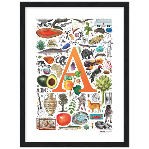 A is for Adventure - a poster with English A words