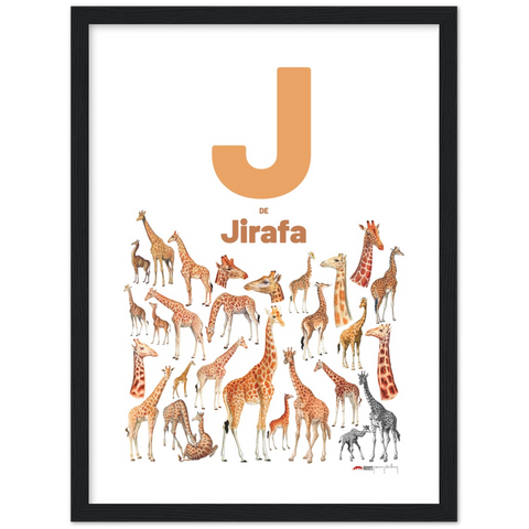 J de Jirafa - a Spanish letter poster