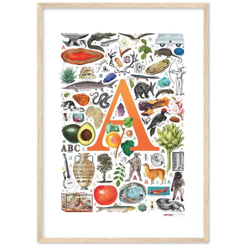 A is for Adventure - a poster with English A words