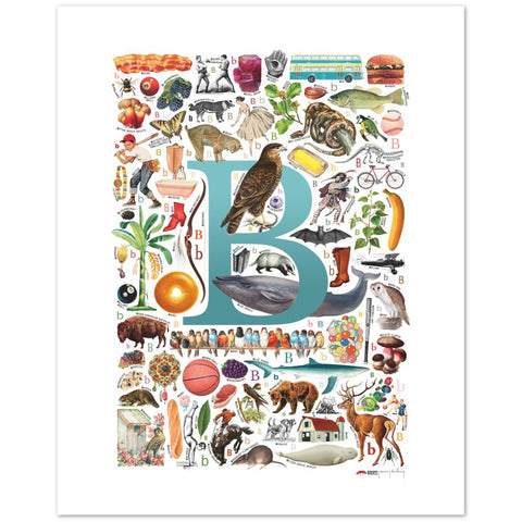 B is for Brave - a poster with English B words