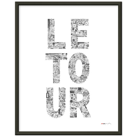 LE TOUR blanc - a Tour de France bicycle poster