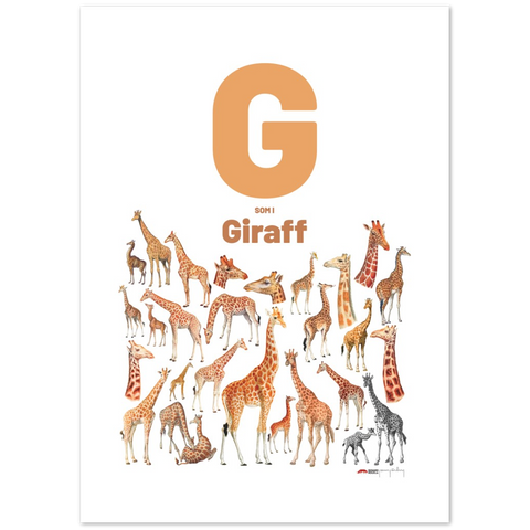 G som i Giraff - a Swedish letter poster