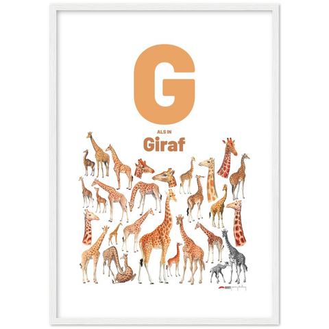 G als in Giraf - a Dutch letter poster