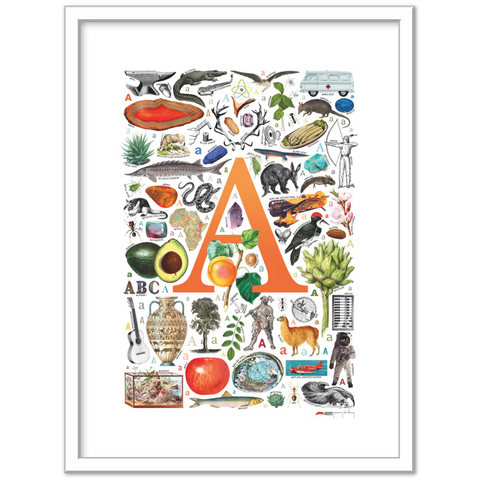 A is for Adventure - a poster with English A words