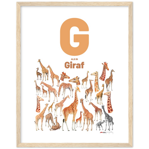 G als in Giraf - a Dutch letter poster