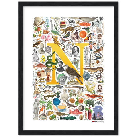 N is for Nature - a poster with English N words