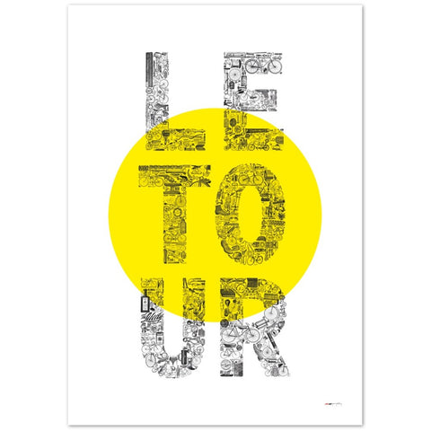 LE TOUR jaune - a Tour de France bicycle poster