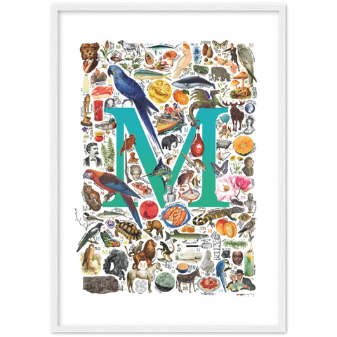 M is for Magical - a poster with English M words