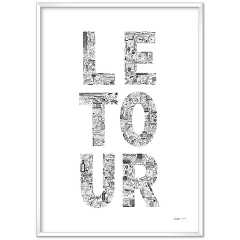 LE TOUR blanc - a Tour de France bicycle poster