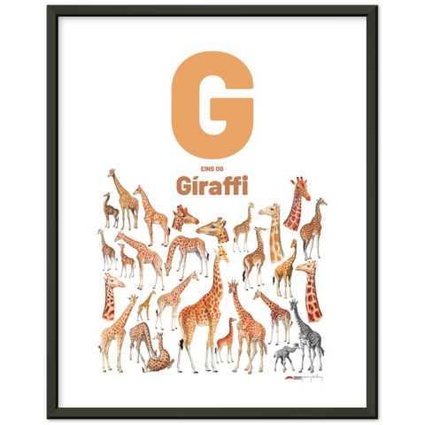 G eins og Gíraffi - an Icelandic letter poster