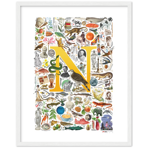 N is for Nature - a poster with English N words