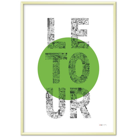 LE TOUR vert - a Tour de France bicycle poster
