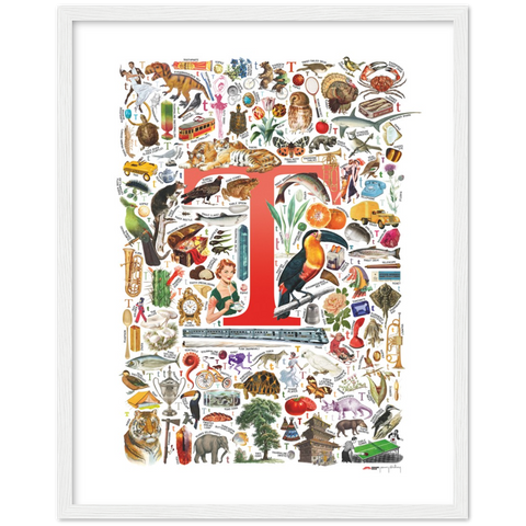 T is for Treasure - a poster with English T words