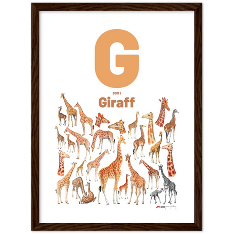 G som i Giraff - a Swedish letter poster
