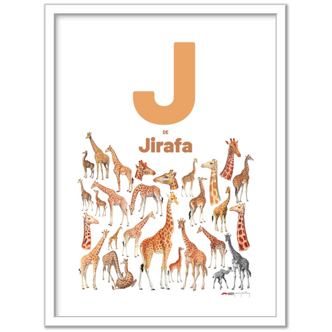 J de Jirafa - a Spanish letter poster