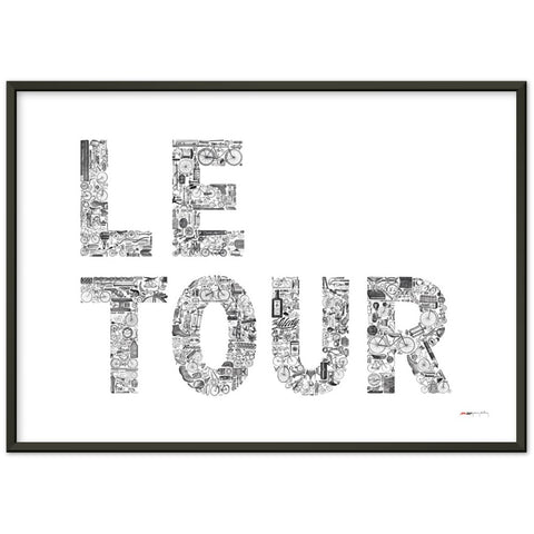 LE TOUR blanc - a Tour de France bicycle poster