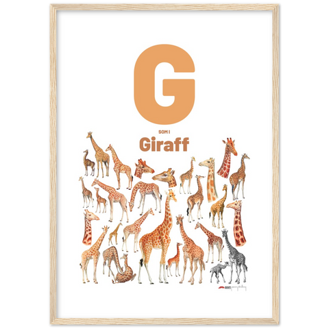 G som i Giraff - a Swedish letter poster