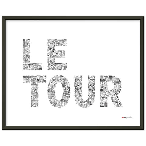LE TOUR blanc - a Tour de France bicycle poster