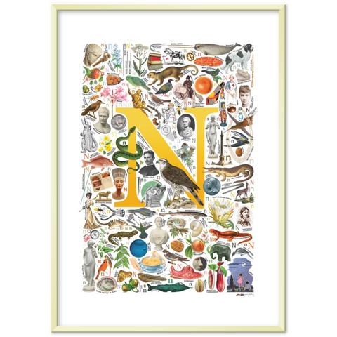 N is for Nature - a poster with English N words