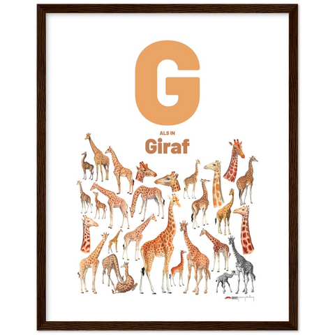 G als in Giraf - a Dutch letter poster
