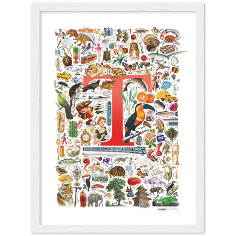 T is for Treasure - a poster with English T words