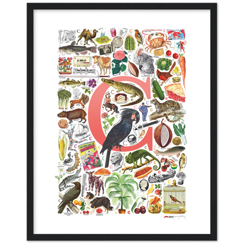 C is for Curious - a poster with English C words