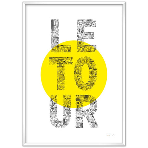LE TOUR jaune - a Tour de France bicycle poster