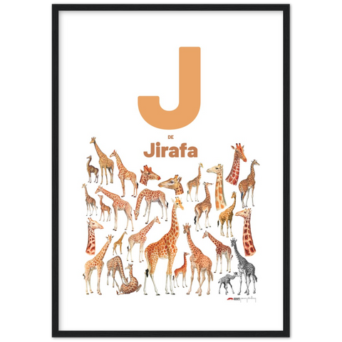 J de Jirafa - a Spanish letter poster