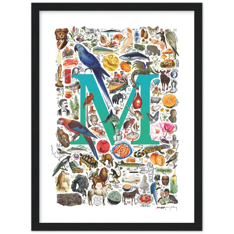 M is for Magical - a poster with English M words